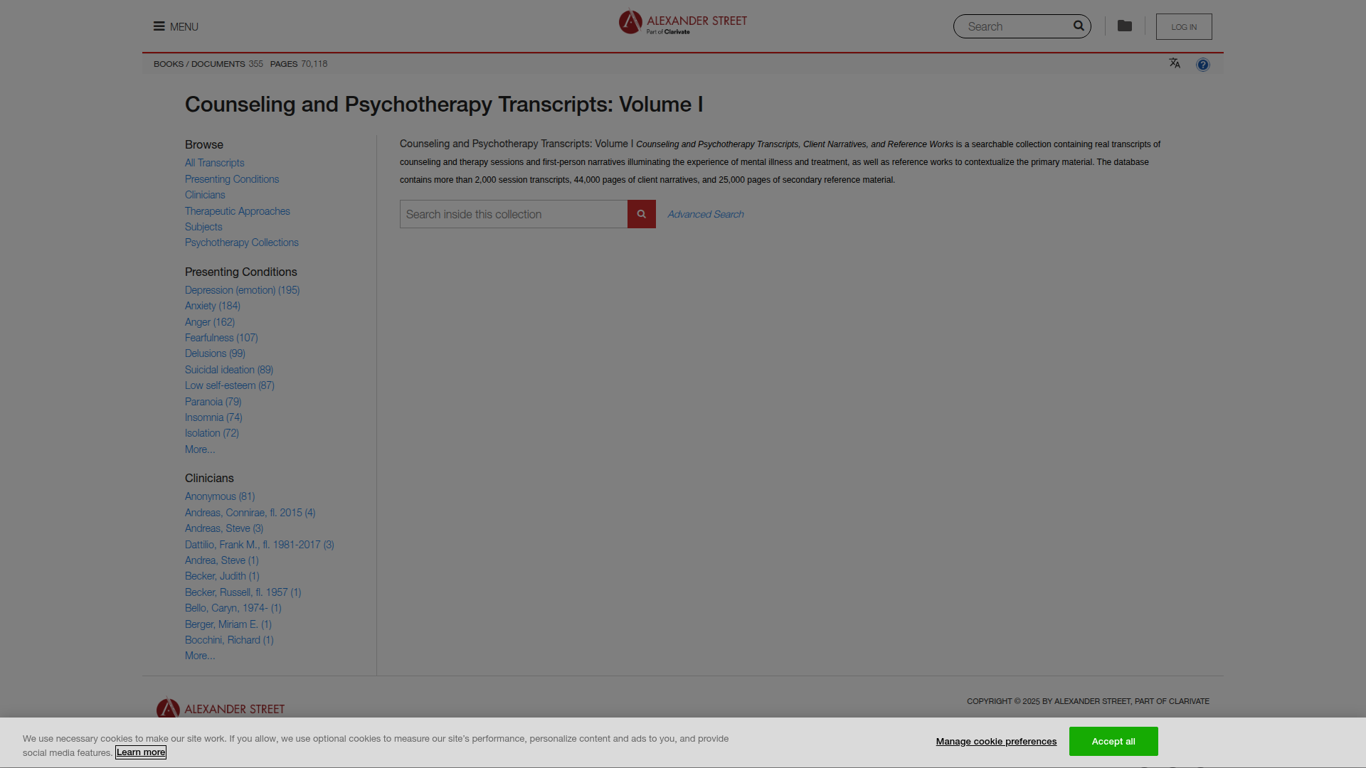 Counseling and Psychotherapy Transcripts: Volume I | CNS Data Bulletin