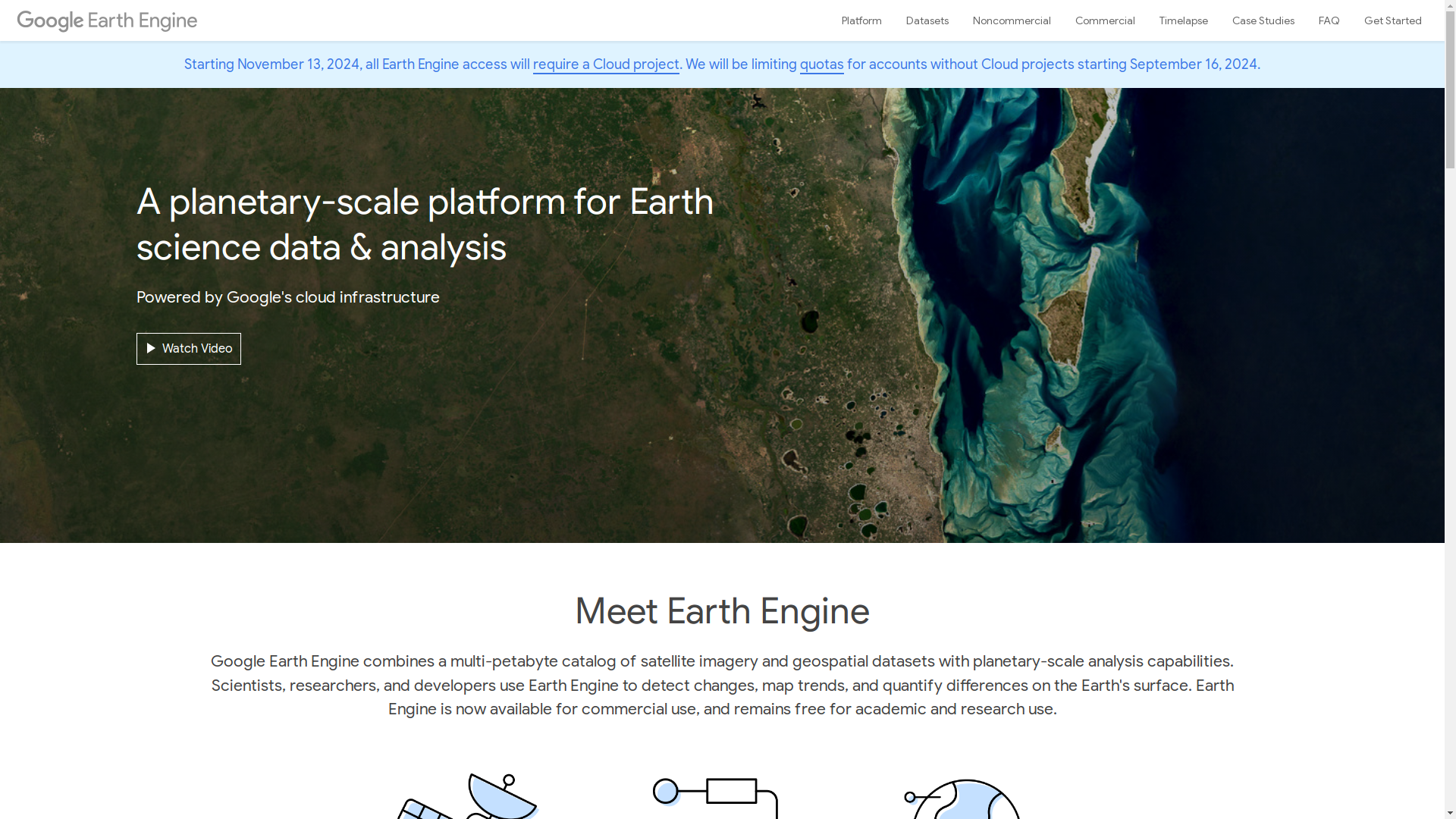 Google Earth Engine geospatial datasets