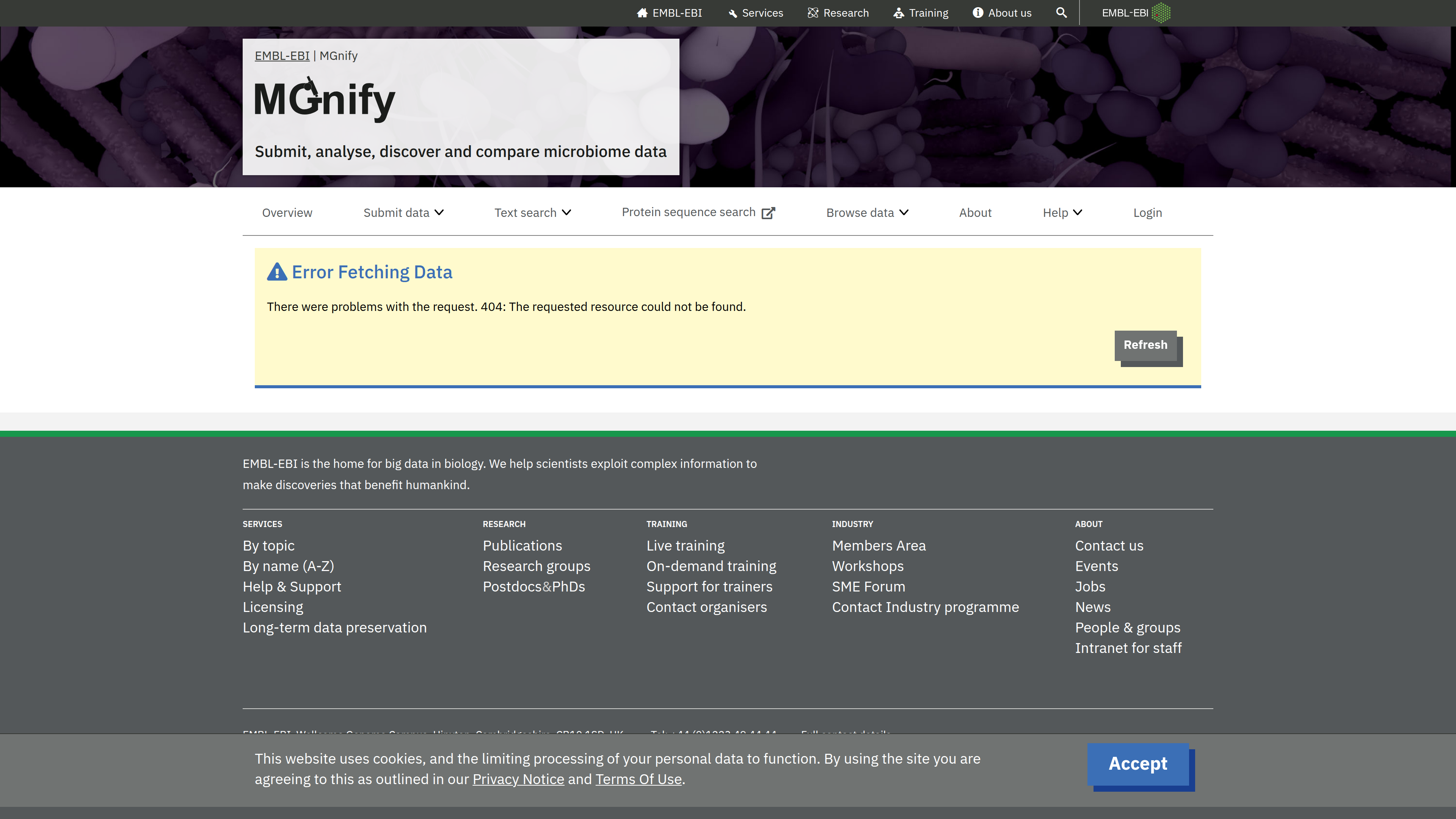 Requested MGnify dataset resource not found