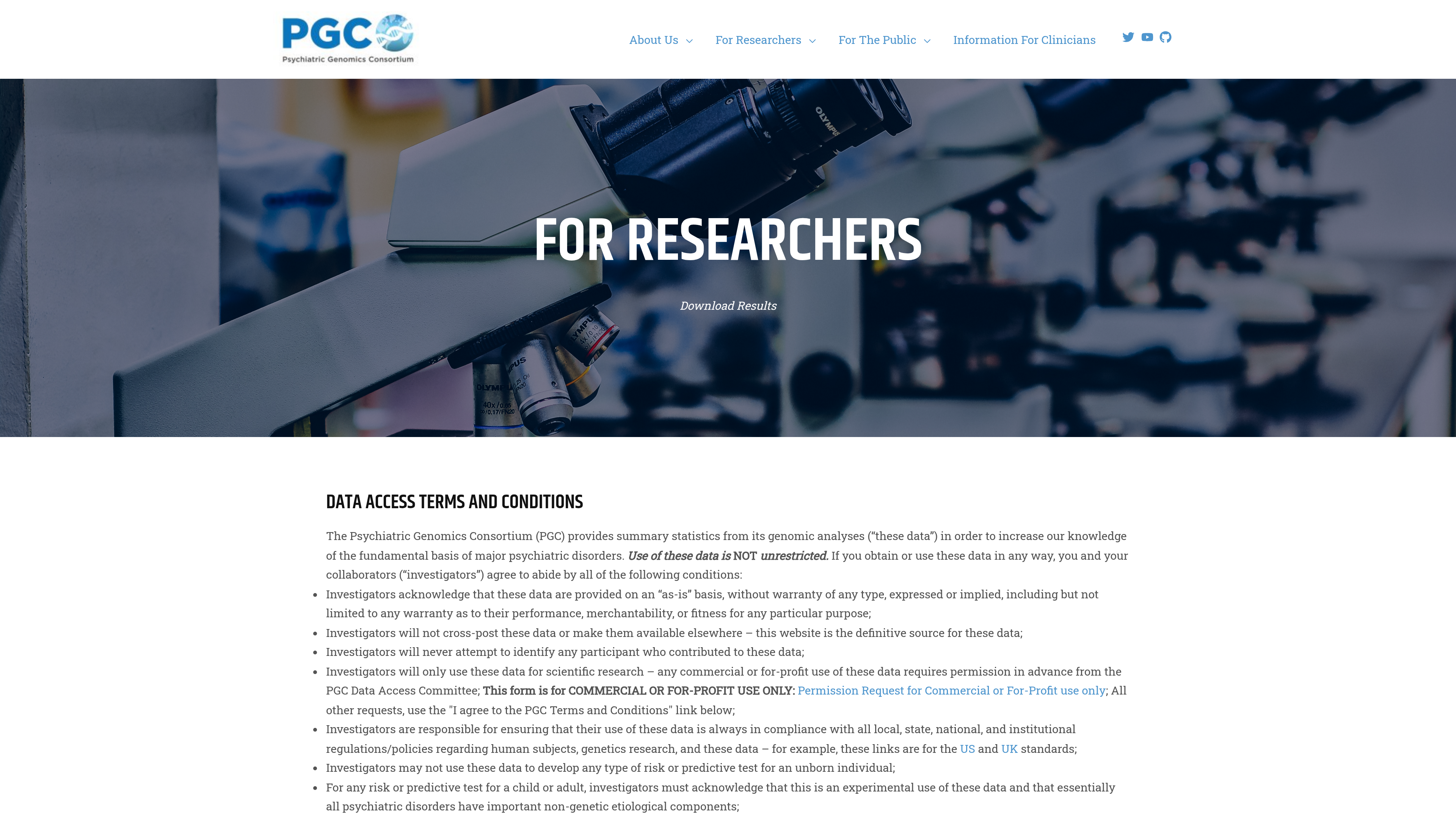 Psychiatric Genomics Consortium summary statistics for major psychiatric disorders