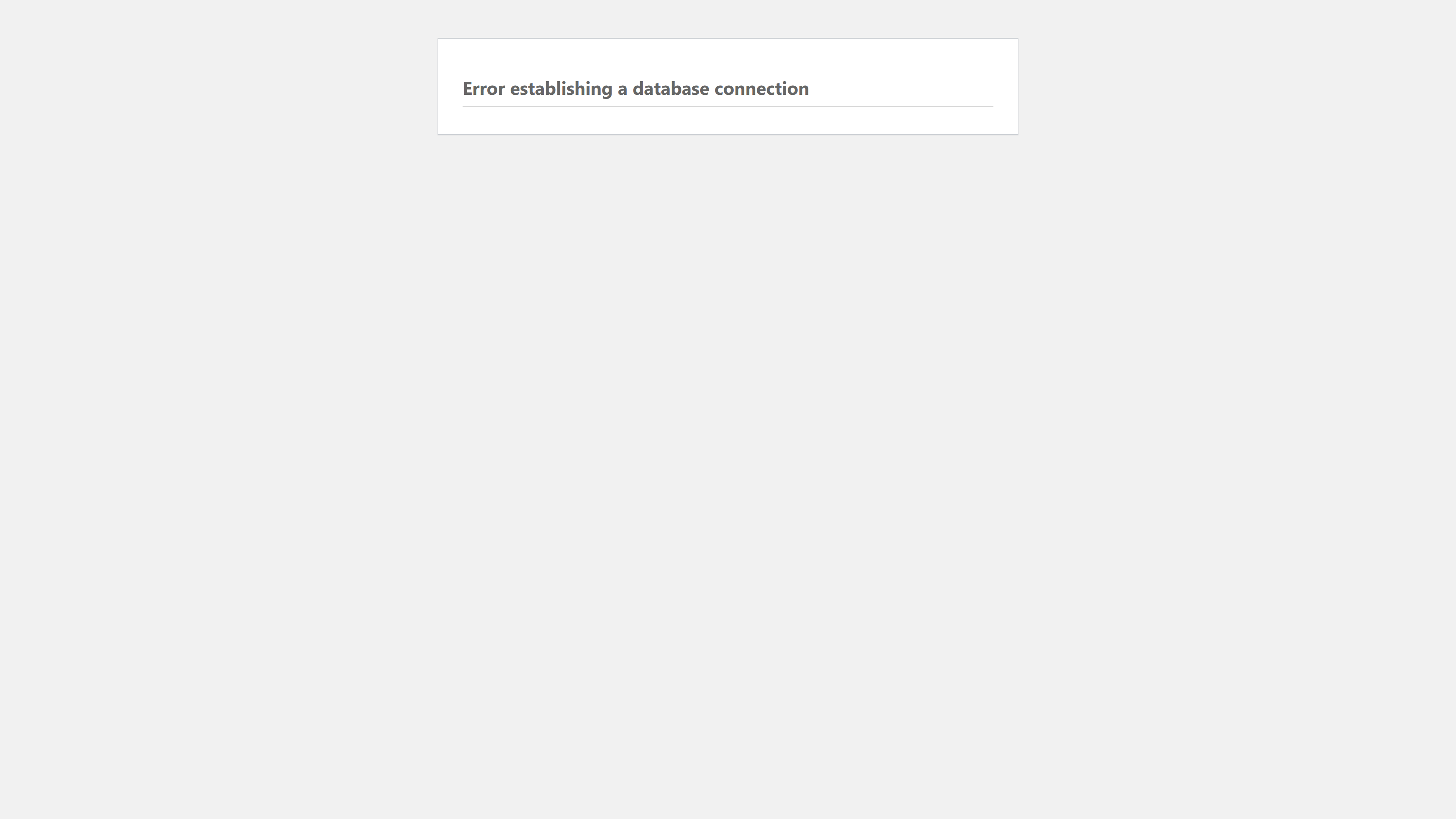 Error establishing a database connection